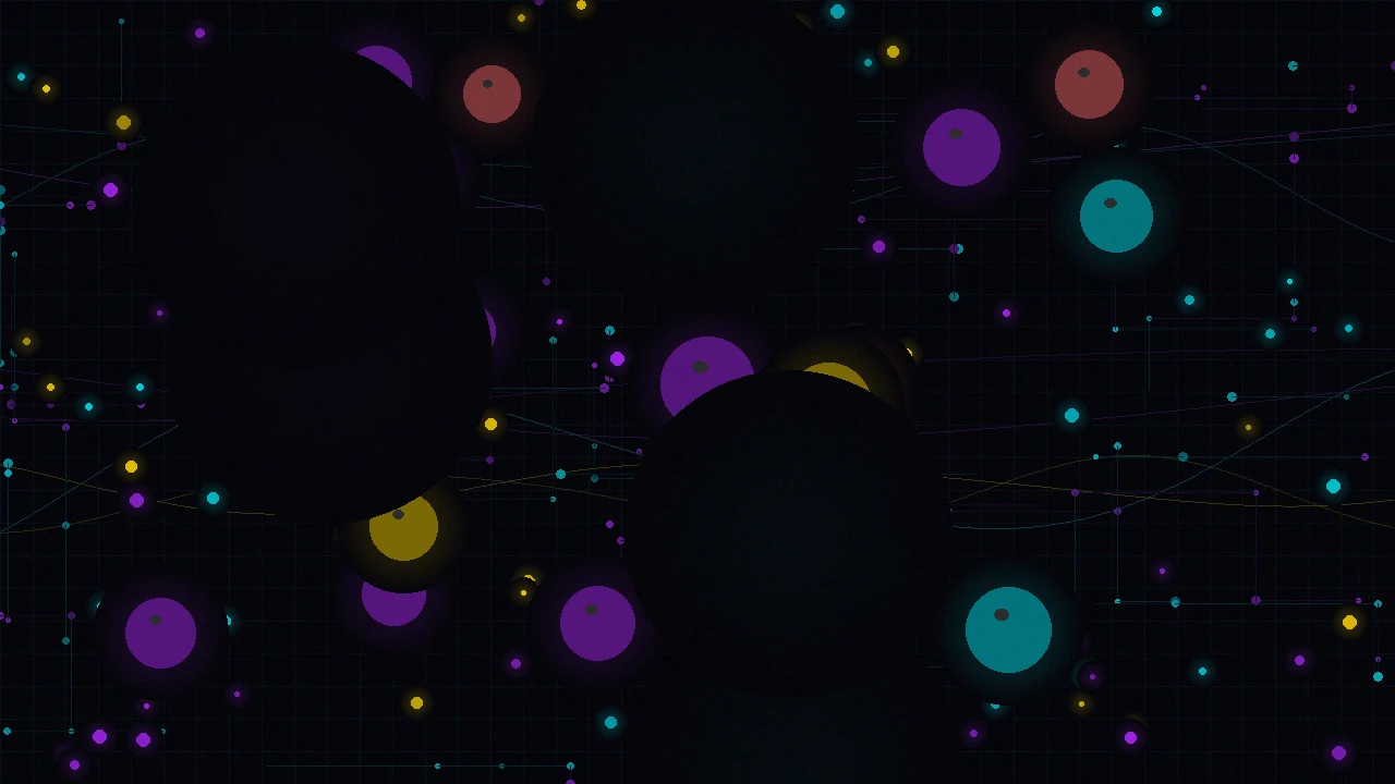 中国体育彩票量子彩境数据演算平台首屏背景——量子计算机内部数据流穿梭节点网络